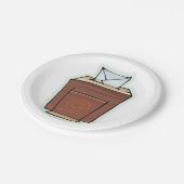 レトロ電子メール受信トレイアイコン漫画スタイル ペーパープレート (アングル)