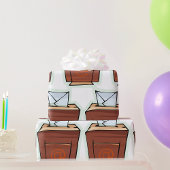 レトロ電子メール受信トレイアイコン漫画スタイル ラッピングペーパー