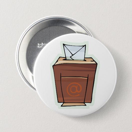 レトロ電子メール受信トレイアイコン漫画スタイル 缶バッジ (正面&裏面)