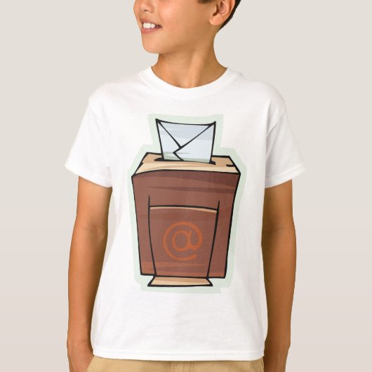 レトロ電子メール受信トレイアイコン漫画スタイル Tシャツ (正面)