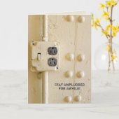 レトロ電気コンセント及び光スイッチ カード (黄色い花)