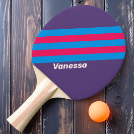 レトロ電気ストライプぶどう 卓球ラケット