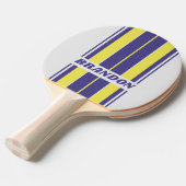 レトロ電気レモングレープストライプボード名 卓球ラケット (正面アングル)