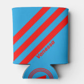 レトロ電気青色赤ストライプ三名 缶クーラー (裏面)