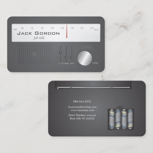 レトロ電池のラジオ 名刺 (正面/裏面)