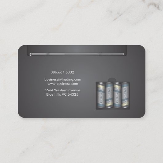 レトロ電池のラジオ 名刺 (裏面)