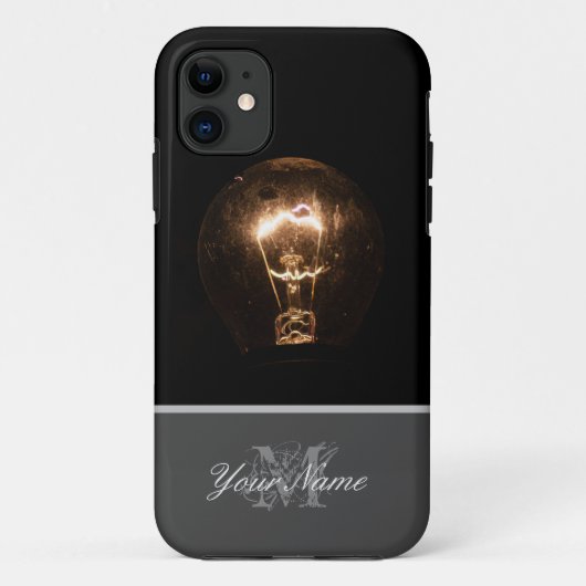 レトロ電球モノグラム! Case-Mate iPhoneケース (裏面)