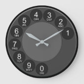 レトロ電話ダイヤルウォールクロック ラージ壁時計 (正面)