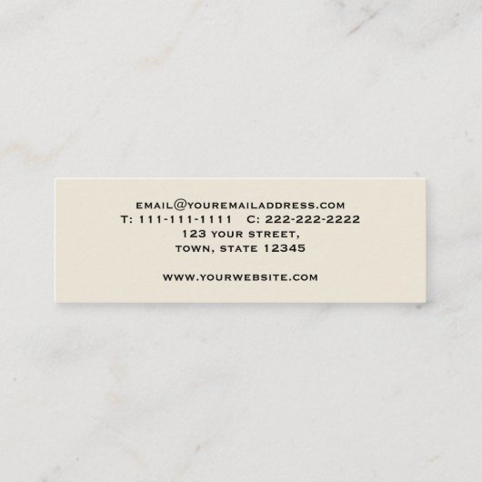 レトロ電話ブラックオールドスタイルプロフェッショナル スキニー名刺 (裏面)