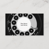 レトロ電話ブラック&ホワイトのビジネス/プロファイルカード 名刺 (裏面)