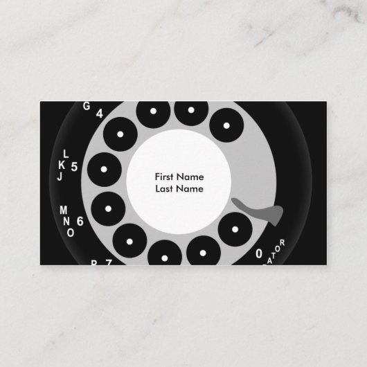 レトロ電話ブラック&ホワイトのビジネス/プロファイルカード 名刺 (裏面)