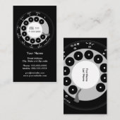 レトロ電話ブラック&ホワイトのビジネス/プロファイルカード 名刺 (正面/裏面)