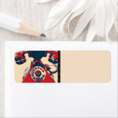 レトロ電話差出人住所ラベル ラベル (インサイチュ)