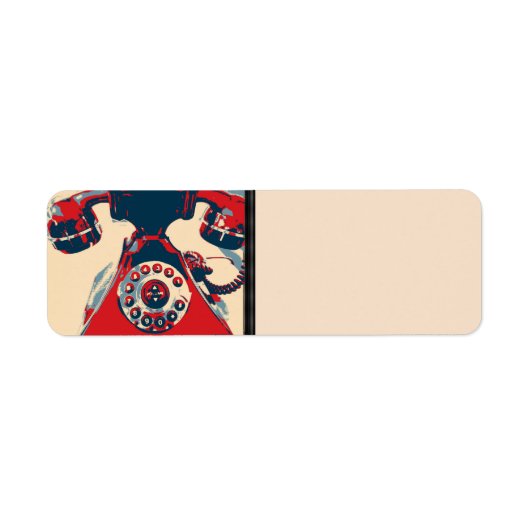 レトロ電話差出人住所ラベル ラベル (正面)