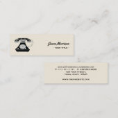 レトロ電話 ブラック オールドスタイル プロフェッショナル スキニー名刺 (正面/裏面)