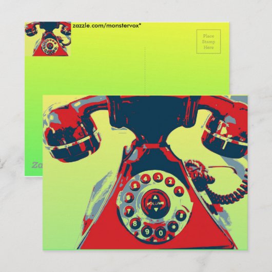 レトロ電話 ポストカード (正面/裏面)
