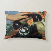 レトロ電話(ロータリダイヤル付き)、ヴィンテージ業 アクセントクッション (裏面)