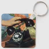レトロ電話(ロータリダイヤル付き)、ヴィンテージ業 キーホルダー (裏面)