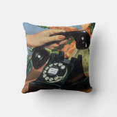 レトロ電話（ロータリダイヤル付き）、ヴィンテージ業 クッション (裏面)