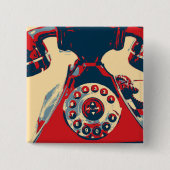 レトロ電話 缶バッジ (正面)