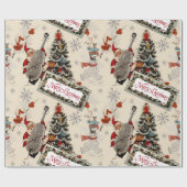 レトロ霜の降りたクリスマスラッピング紙 ラッピングペーパー (フラット)