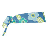 レトロ青い花 タイヘッドバンド (回転270)