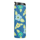 レトロ青い花 タンブラー (回転右)