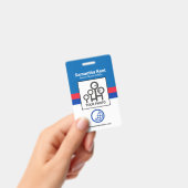 レトロ青い赤い色の列写真スタッフナースID バッジ (手持ち)