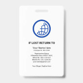 レトロ青い赤い色の列写真スタッフナースID バッジ (裏面)