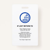 レトロ青い赤い色の列写真スタッフナースID バッジ (裏面)