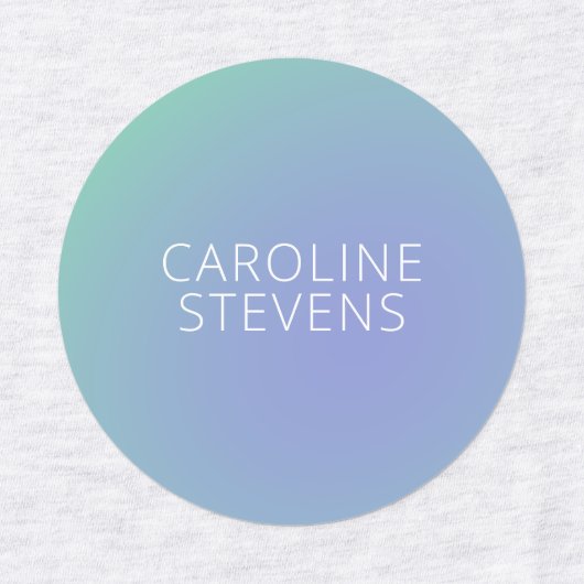 レトロ青グラデーション |名パーソナライズされた前 ラベル (デザイン1)