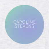 レトロ青グラデーション |名パーソナライズされた前 ラベル (デザイン2)