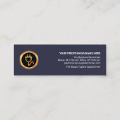 レトロ青層プロフェッショナル金ゴールド電源プラグ スキニー名刺 (裏面)