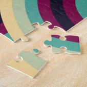 レトロ青紫色ディスク、抽象芸術パターン。 ジグソーパズル (側面)