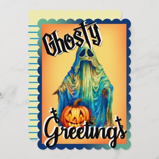 レトロ面白いハロウィンカード (正面/裏面)