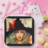 レトロ面白いハロウィンカード ペーパープレート (パーティー)