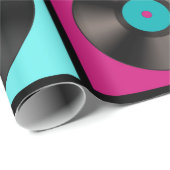 レトロ音楽の背景とビニールレコード – vintag ラッピングペーパー (ロールコーナー)