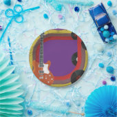 レトロ音楽オブジェクト ペーパープレート (パーティー)