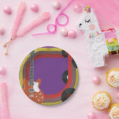 レトロ音楽オブジェクト ペーパープレート (パーティー)