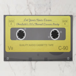 レトロ音楽カセットディナーパーソナライズされたパーティー ペーパーパッド