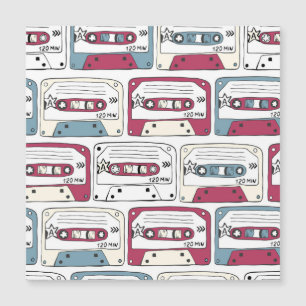 レトロ音楽カセット：ロック背景パターン