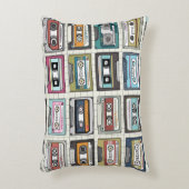 レトロ音楽カセット:懐かしいアイコン アクセントクッション (正面(垂直))