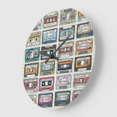 レトロ音楽カセット:懐かしいアイコン ラージ壁時計 (傾斜)