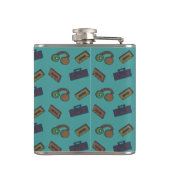 レトロ音楽コラージュMixtape パーソナライズされた フラスク (裏面)