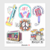 レトロ音楽コレクション防水 シール (シート)