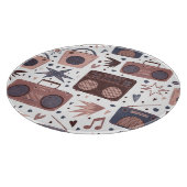 レトロ音楽シームレスなヴィンテージパターン。 カッティングボード (角)