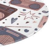 レトロ音楽シームレスなヴィンテージパターン。 カッティングボード (角)