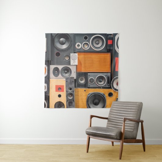 レトロ音楽スピーカーウォールデザイン タペストリー (インサイチュ)