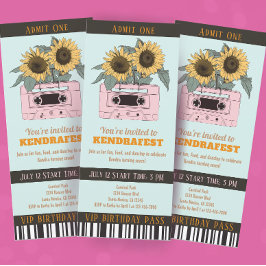 レトロ音楽フェスティバルダンスパーティーチケット誕生日