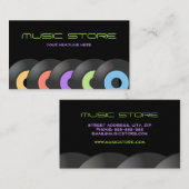 レトロ音楽店のビニールの名刺 名刺 (正面/裏面)
